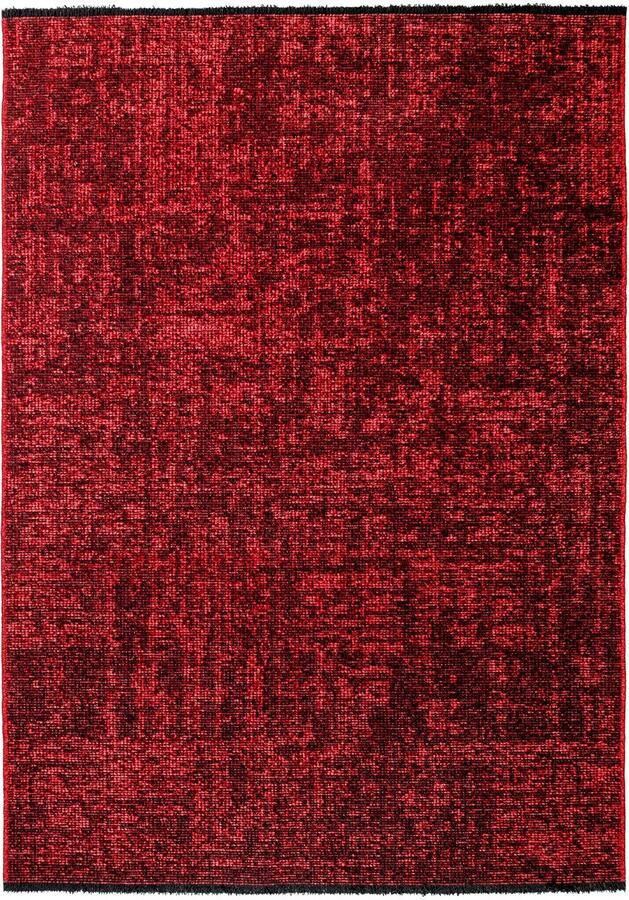Muratap SPACE Vloerkleed – Laagpolig Velours – Modern & Sportief – Katoen & Chenille – Rood- 240x340 CM