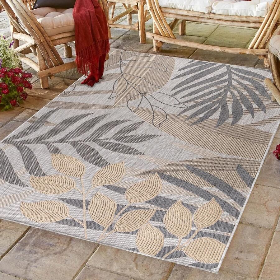 Muratap Sunny Outdoor Binnen en Buiten Vloerkleed Beige Tapijt voor Tuin Terras Balkon- 140x200 CM