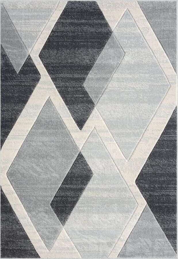 Muratap Tapijtenloods Bonito Abstract Vloerkleed 3D Grijs 80x150 CM Modern Tapijt Laagpolig - Foto 3