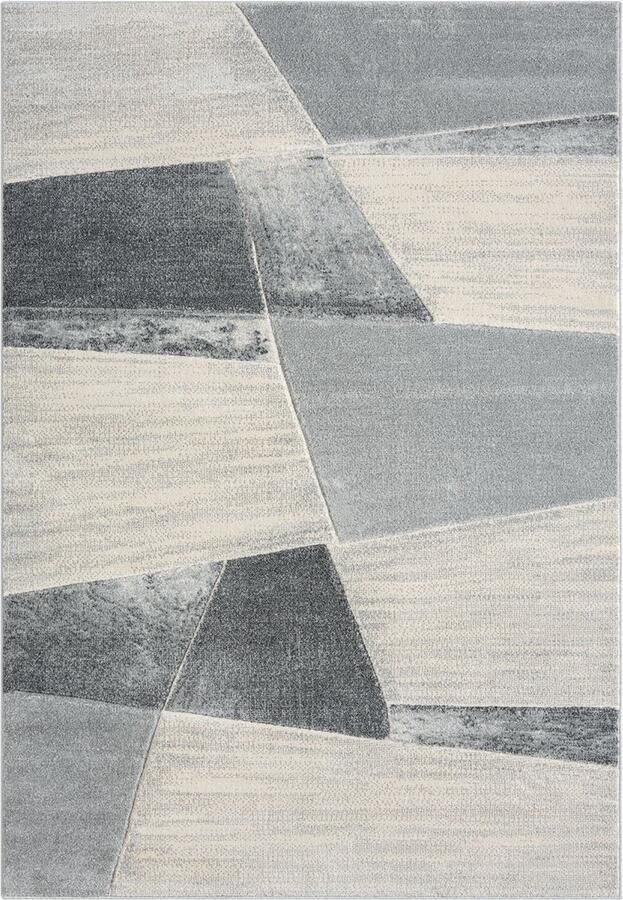 Muratap Tapijtenloods Bonito Trendy Vloerkleed 3D Grijs 80x300 CM Modern Tapijt Laagpolig