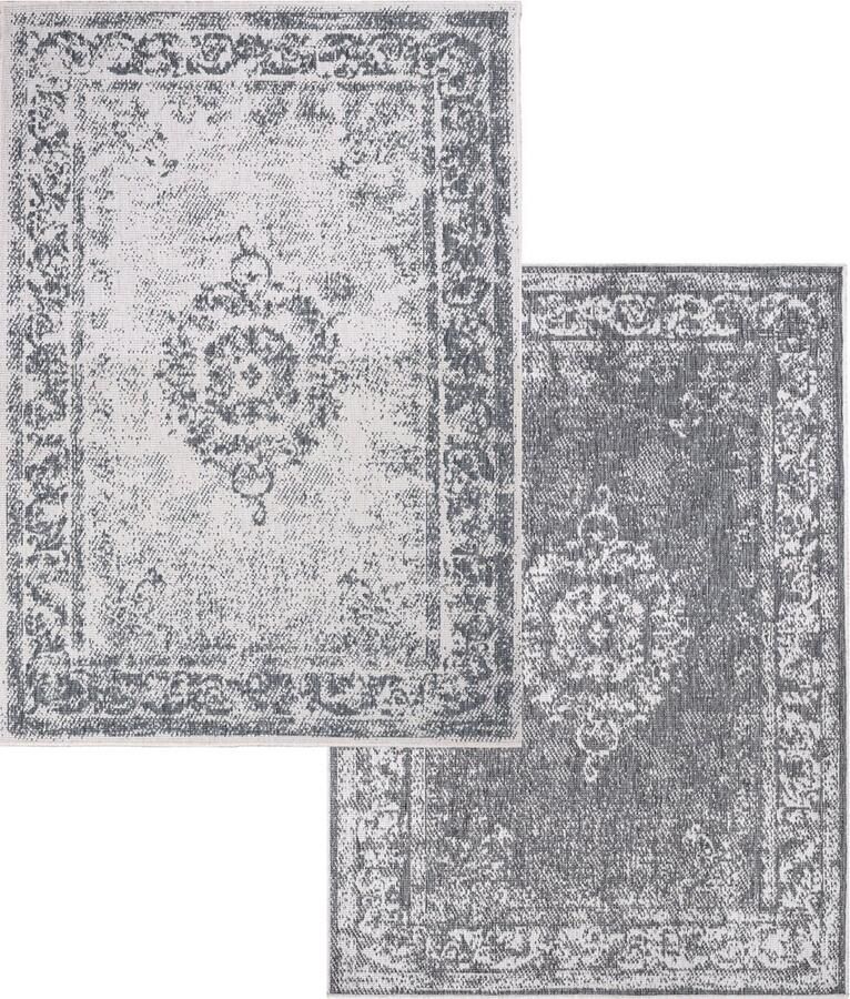 Muratap Tapijtenloods Duo Buitenkleed Dubbelzijdig Grijs 80x150 CM Vloerkleed voor Binnen en Buiten Laagpolig - Foto 2