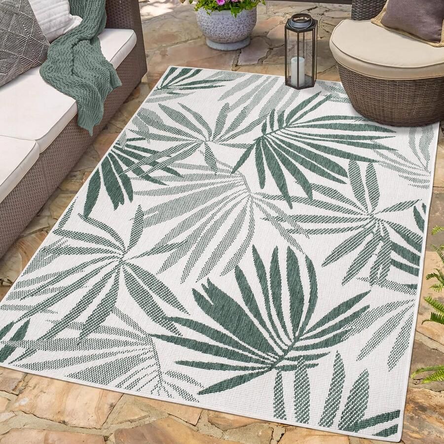 Muratap Tapijtenloods Duo Buitenkleed Dubbelzijdig Groen 160x230 CM Vloerkleed voor Binnen en Buiten Laagpolig