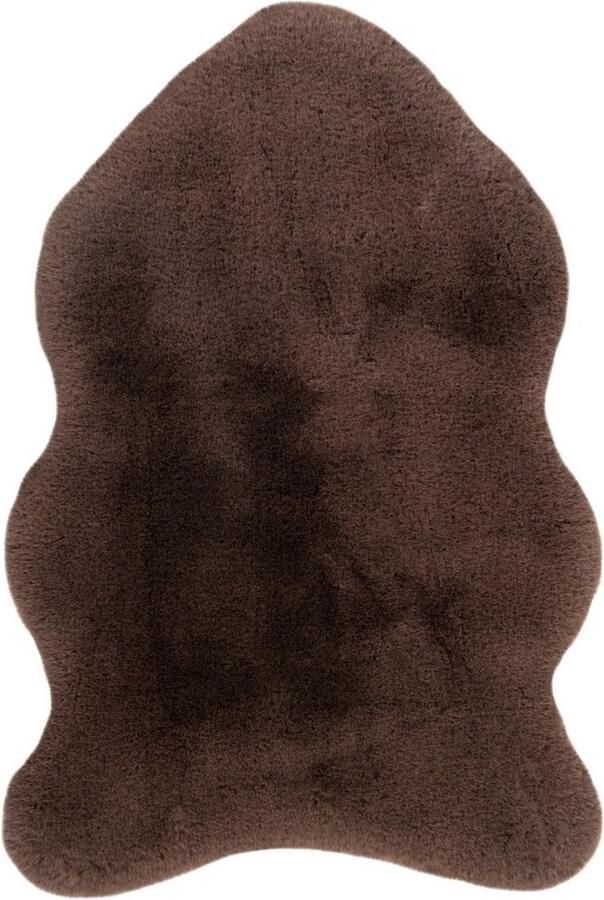 Muratap Tapijtenloods Heaven Vacht Vloerkleed Hoogpolig Donker Taupe 60x90 CM Schapenvacht Imitatie Dierenvel
