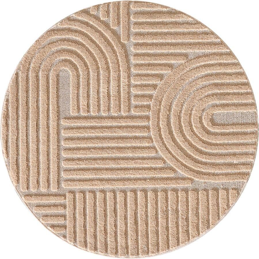 Dutch XXL Art Rond Hoogpolig Vloerkleed Rose Verfijnde Kwaliteit 200x200 cm