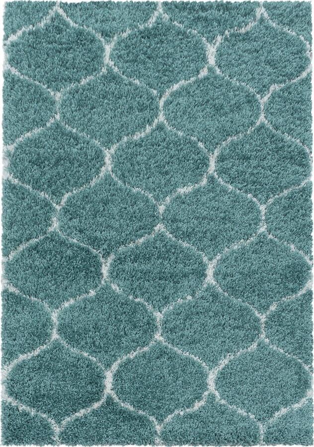 Muratap Tapijtenloods Opera Soft Shaggy Hoogpolig Vloerkleed Blauw Turquoise- 60x110 CM