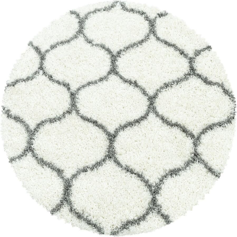 Muratap Tapijtenloods Opera Soft Shaggy Rond Hoogpolig Vloerkleed Cream- 160 CM ROND