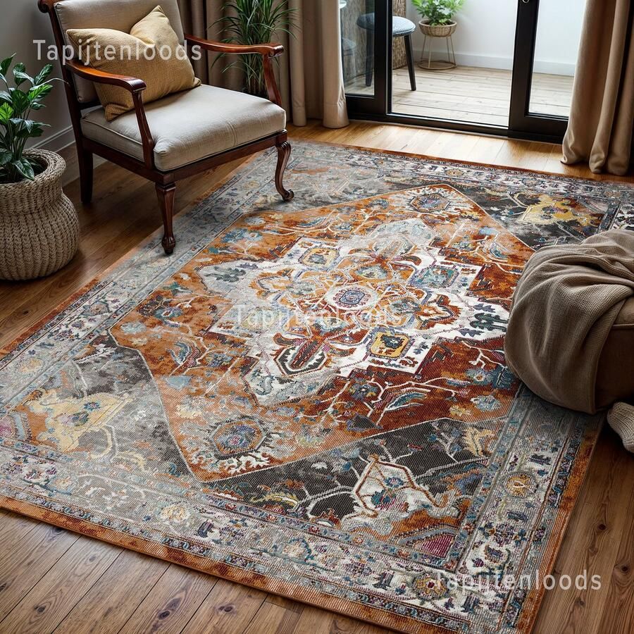 Muratap Tapijtenloods Picasso Castana Vloerkleed Vintage Terra Multi 240x340 CM Laagpolig Tapijt Woonkamer