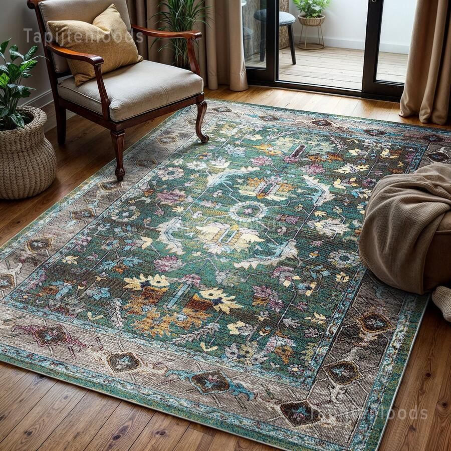 Muratap Tapijtenloods Picasso Pablo Vloerkleed Vintage Multi Groen 300x400 CM Laagpolig Tapijt Woonkamer