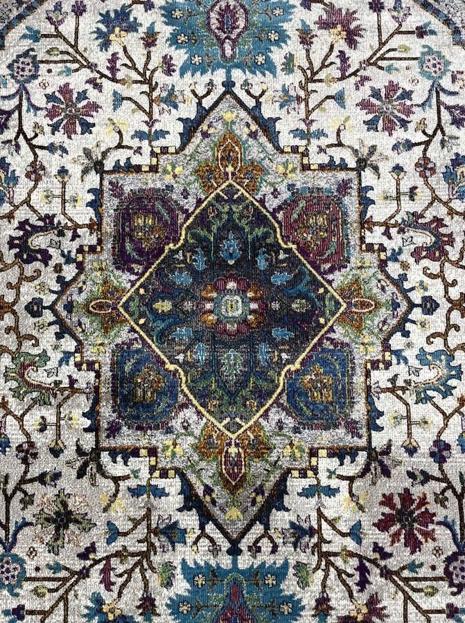 Muratap Tapijtenloods Picasso Rosa Vintage Vloerkleed Creme Multi Laagpolig- 240x340 CM - Foto 2