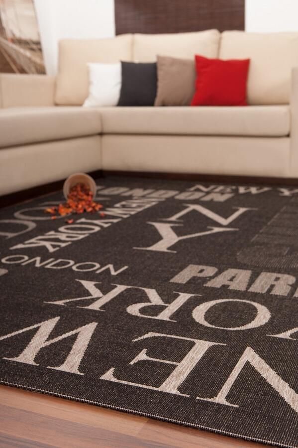 Muratap Tapijtenloods Sisal City Laagpolig Vloerkleed Gevlochten Tapijt Antraciet- 160x230 CM - Foto 2