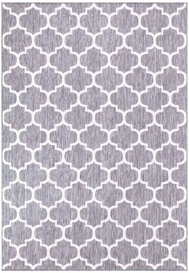 Muratap Tapijtenloods Sun In- & Outdoor Vloerkleed Laagpolig Modern Oriental Grijs- 80x150 CM