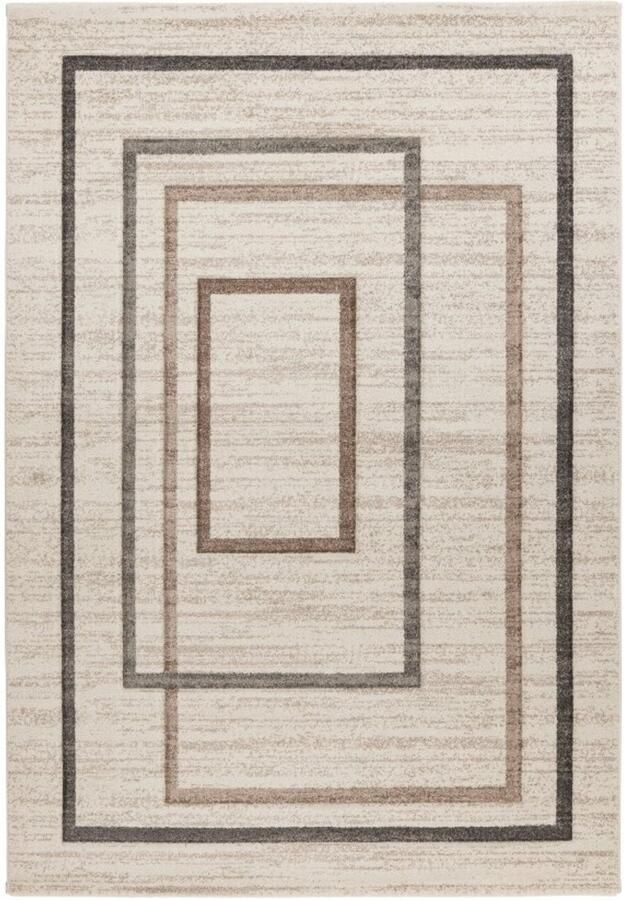 Muratap Trendy Home Loom Modern Vloerkleed Abstract Laagpolig Hoge dichtheid Soft Touch Zilver Creme- 80x150 CM