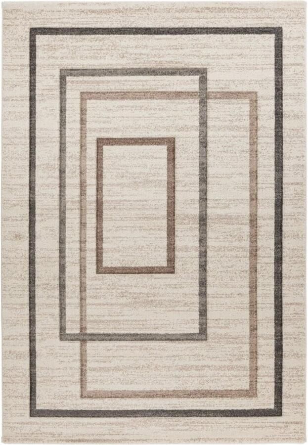 Muratap Trendy Home Loom Modern Vloerkleed Abstract Laagpolig Hoge dichtheid Soft Touch Zilver Creme- 120x170 CM