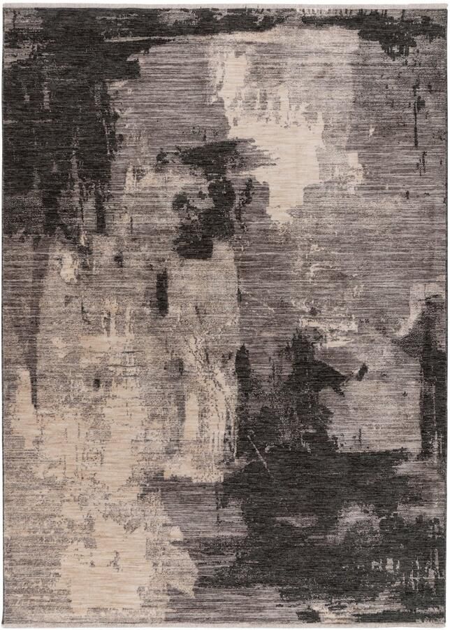 Muratap Vintage Herman Art Vloerkleed Laagpolig 100% Polyester Soft Touch Grijs- 80x150 CM