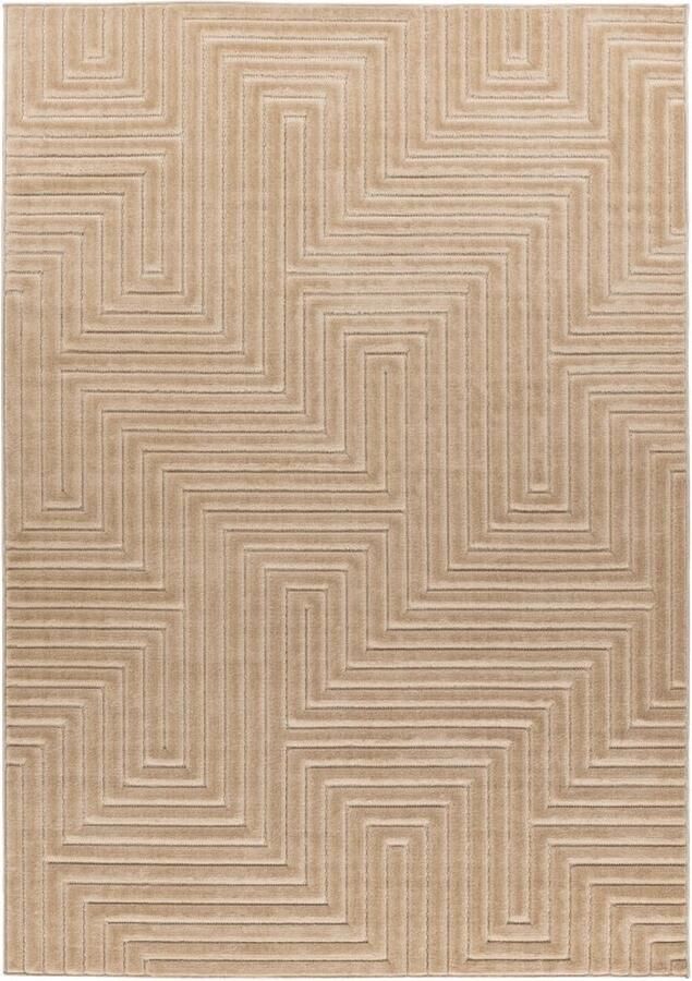 Muratap Viva Indoor & Outdoor Laagpolig Japandi Buitenkleed Effen Vloerkleed Beige 120x170 CM- 120x170 CM