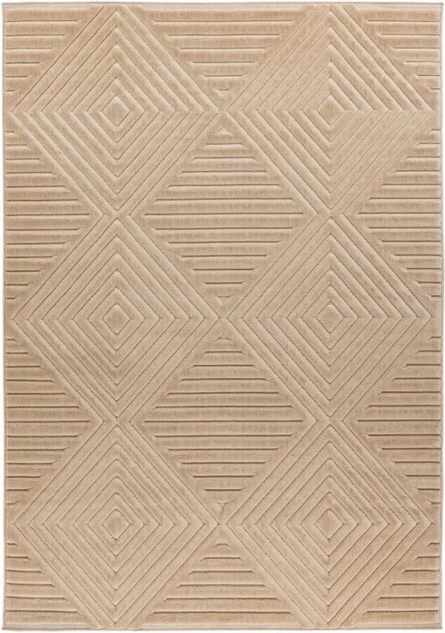 Muratap Viva Indoor & Outdoor Laagpolig Japandi Buitenkleed Effen Vloerkleed Beige- 80x150 CM