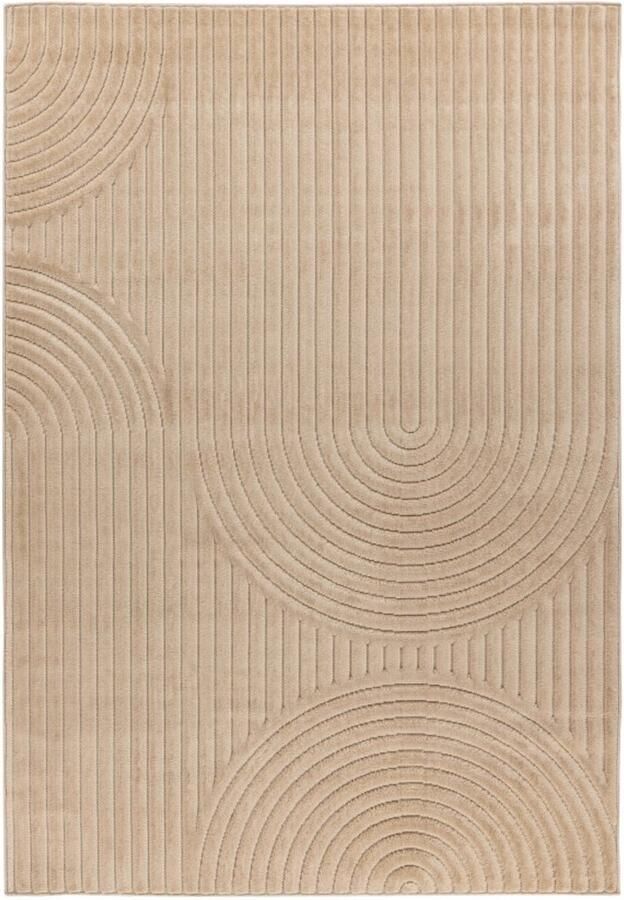 Muratap Viva Indoor & Outdoor Laagpolig Japandi Buitenkleed Effen Vloerkleed Beige- 200x290 CM