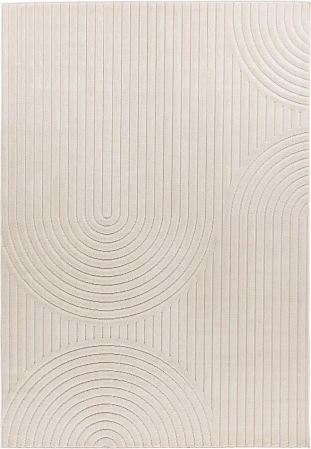 Muratap Viva Indoor & Outdoor Japandi Buitenkleed Effen Vloerkleed Tuin Creme- 200x290 CM