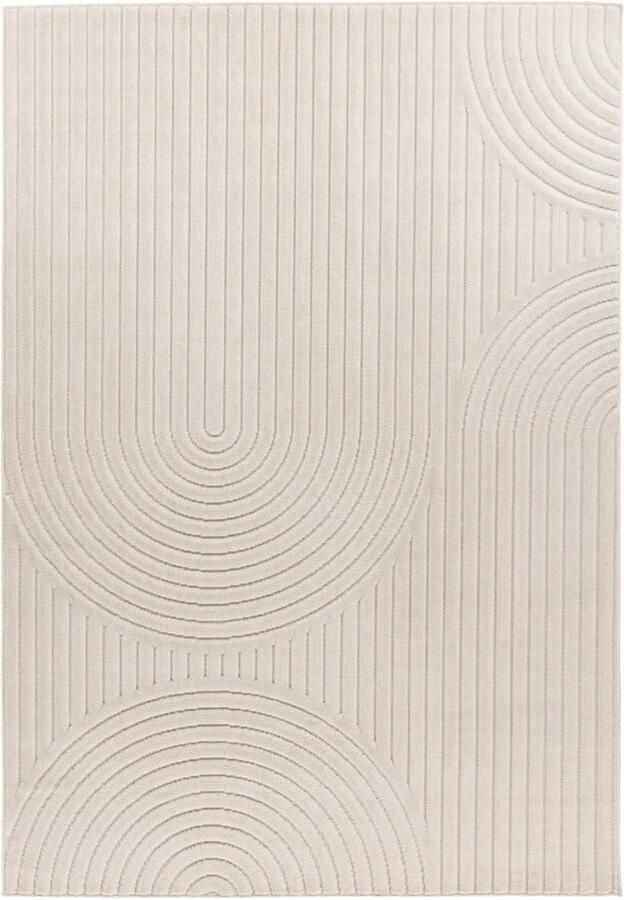 Muratap Viva Indoor & Outdoor Japandi Buitenkleed Effen Vloerkleed Tuin Creme- 80x150 CM