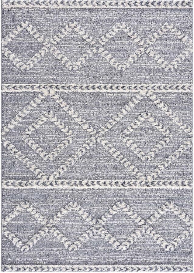 Muratap Vloerkleed Focus Hoogpolig Fluffy Scandinavisch Grijs- 80x300 CM