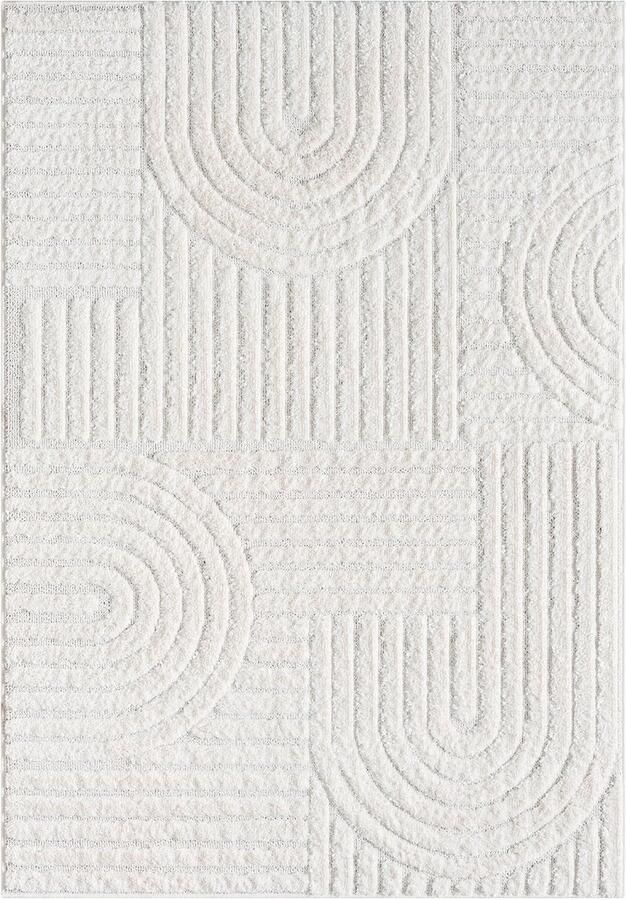 Muratap Vloerkleed Focus Japandi Hoogpolig Fluffy Scandinavisch Creme- 80x300 CM