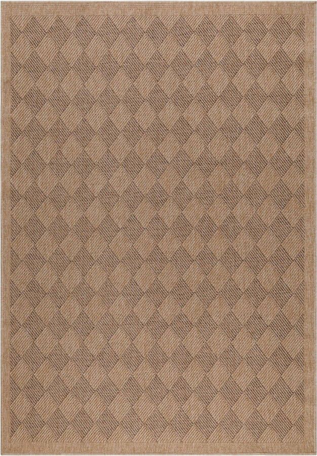 Muratap Natur Vloerkleed Denpasar Buitenkleed Sisal Laagpolig Indoor en Outdoor Beige Zwart- 140x200 CM