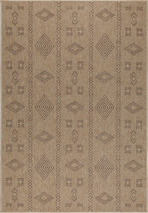 Muratap Natur Vloerkleed Dhaka Buitenkleed Sisal Laagpolig Indoor en Outdoor Beige Zwart- 200x290 CM