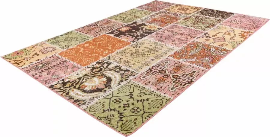 Muratap Tapijtenloods Ariya Vintage Patchwork Vloerkleed Laagpolig Multikleur Oranje- 120x170 CM