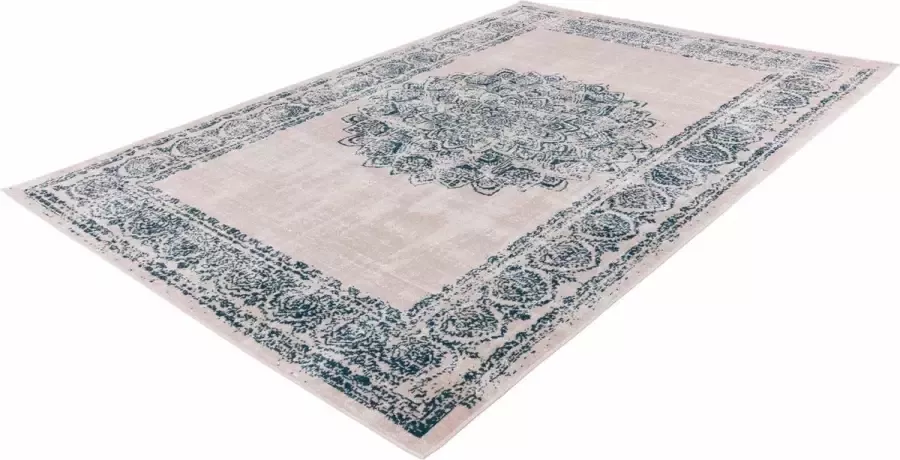 Muratap Tapijtenloods Ariya Vintage Vloerkleed Laagpolig Creme Blauw- 160x230 CM