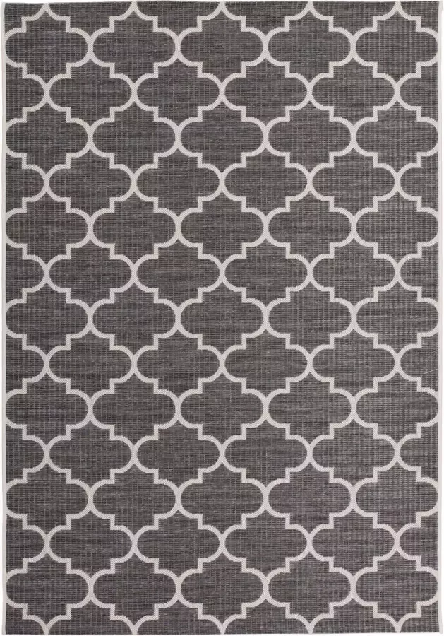 Muratap Bali Outdoor Vloerkleed Binnen en Buiten Laagpolig Grijs Wit- 80x150 CM