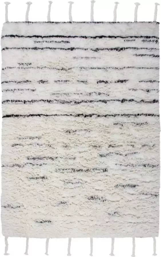 Muratap Tapijtenloods Berber Marokkaans Design Vloerkleed Creme Hoogpolig 120x170 CM