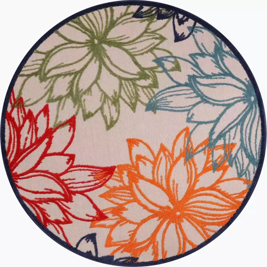 Muratap Tapijtenloods Floral Buitenkleed Multi 200 CM Tuintapijt Buitentapijt Vloerkleed Buiten en Binnen - Foto 8