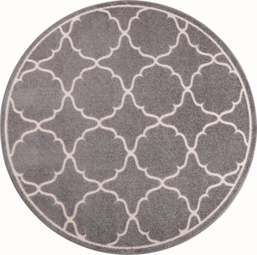 Muratap Tapijtenloods Buitenkleed Berlin Licht Grijs 120 CM Tuintapijt Buitentapijt Laagpolig Tapijt Buiten