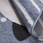 Muratap Tapijtenloods Candy Poesje Rond Vloerkleed Kinderkamer Blauw Wit Laagpolig- 120 CM ROND - Thumbnail 1