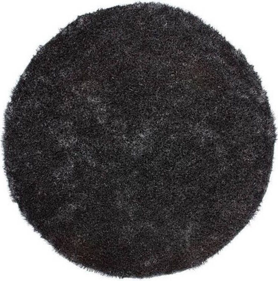 Muratap Tapijtenloods Diamond Soft Rond Hoogpolig Fluweel Vloerkleed Antraciet- 120 CM ROND
