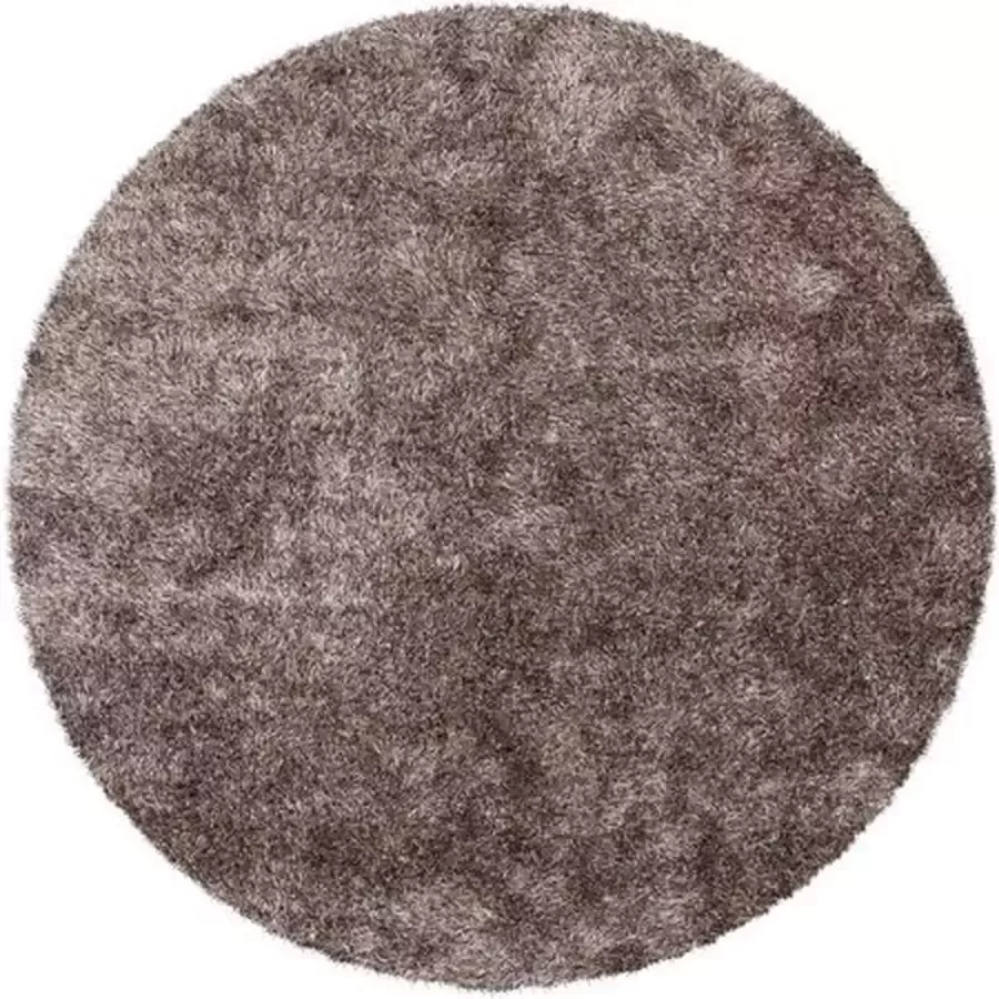 Muratap Tapijtenloods Diamond Soft Rond Hoogpolig Fluweel Vloerkleed Bruin Beige- 160 CM ROND