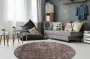 Muratap Tapijtenloods Diamond Soft Rond Hoogpolig Fluweel Vloerkleed Taupe- 120 CM ROND - Thumbnail 1