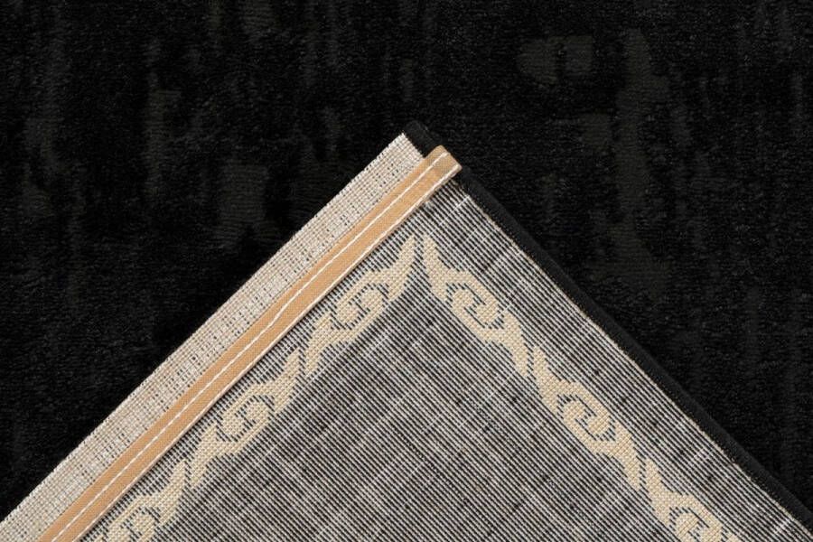 Muratap Tapijtenloods Fashion Classic Laagpolig Vloerkleed Design Tapijt Zwart Goud- 160x230 CM