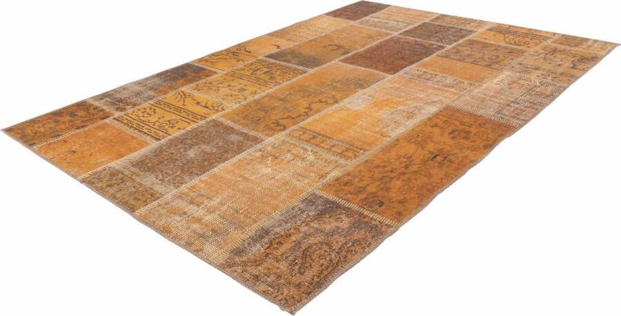 Muratap Faye Patchwork Vintage Vloerkleed Laagpolig Multikleur Geel Tapijt Woonkamer- 230x330 CM