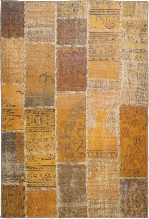 Muratap Faye Patchwork Vintage Vloerkleed Laagpolig Multikleur Geel Tapijt Woonkamer- 230x330 CM - Foto 2