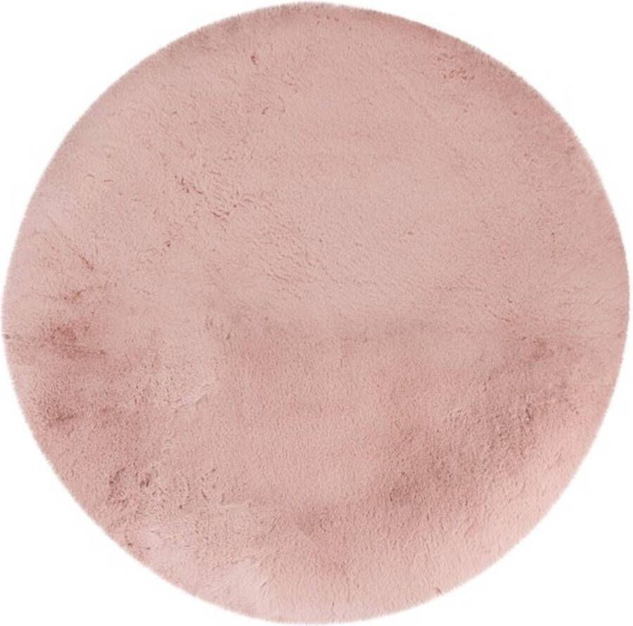 Muratap Tapijtenloods Heaven Vacht Vloerkleed Hoogpolig Soft Touch Roze- 120 CM ROND