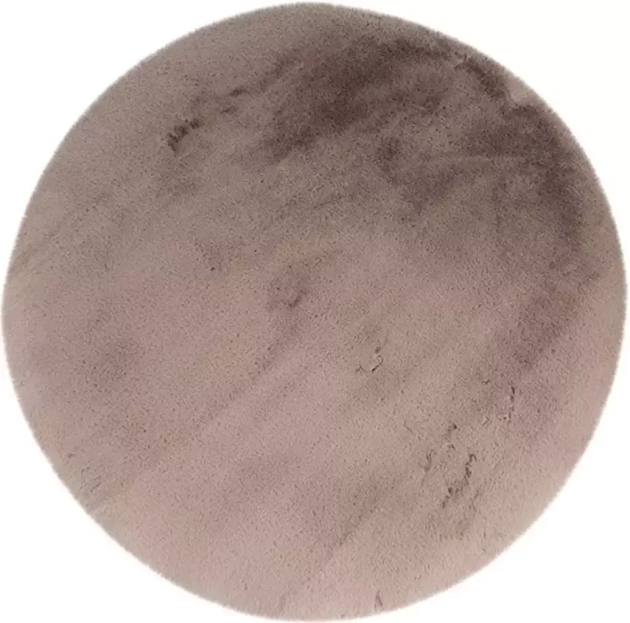 Muratap Tapijtenloods Heaven Vacht Vloerkleed Hoogpolig Soft Touch Taupe- 160 CM ROND