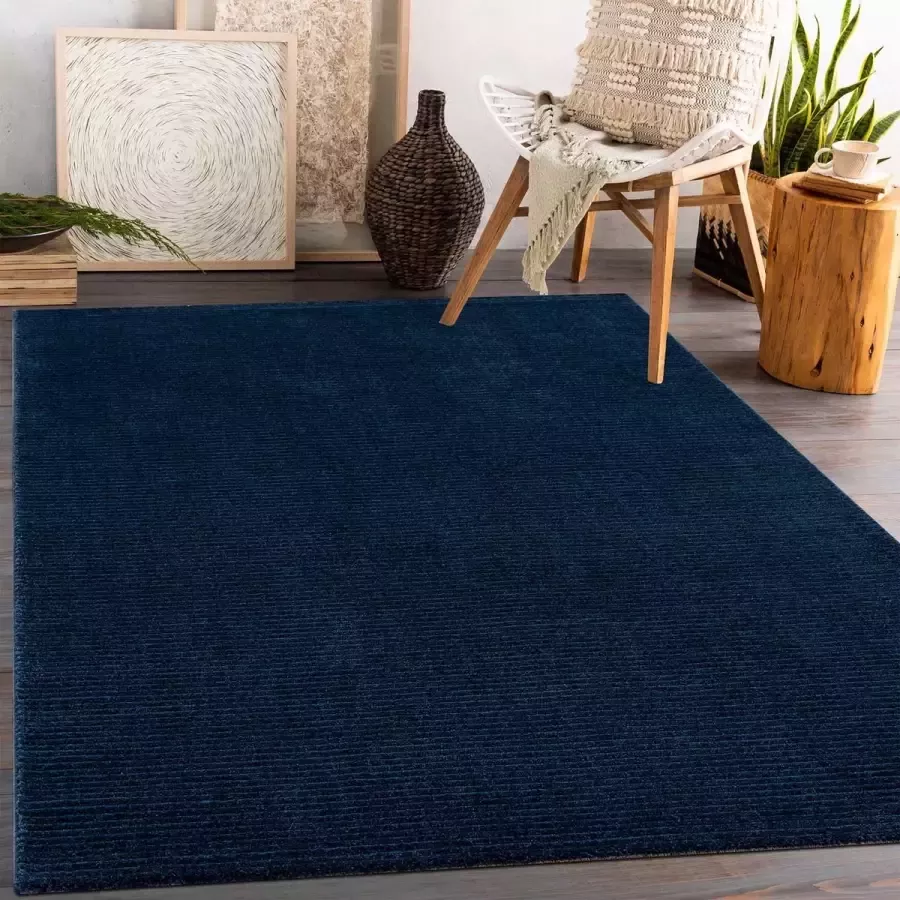 Muratap Tapijtenloods Laagpolig Vloerkleed Fancy Blauw 160x230 CM