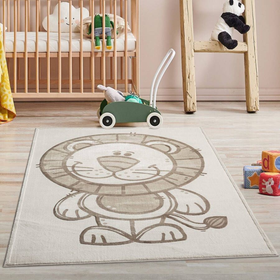 Muratap Tapijtenloods Mara Vloerkleed Kinderkamer Creme Laagpolig- 80x150 CM