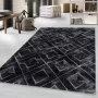 Muratap Tapijtenloods Nano Design Laagpolig Vloerkleed Zwart Zilver 120x170 CM - Thumbnail 1