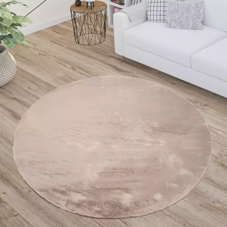 Muratap Tapijtenloods Paradise Fluffy Vacht Vloerkleed Hoogpolig Taupe Effen Tapijt- 160 CM ROND - Foto 3