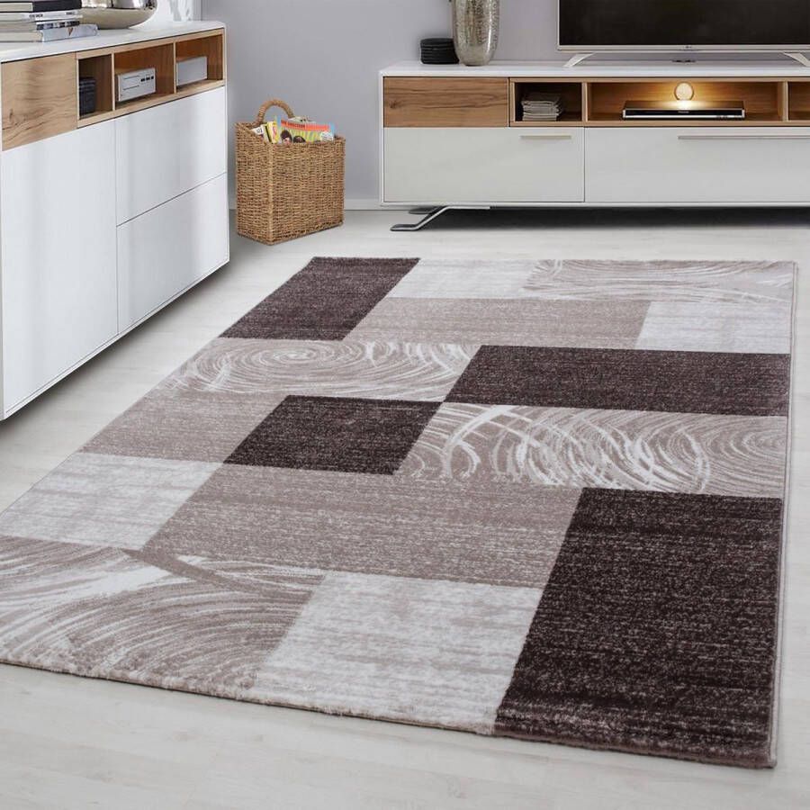 Muratap Tapijtenloods Parma Design Vloerkleed Bruin Beige Laagpolig- 200x290 CM