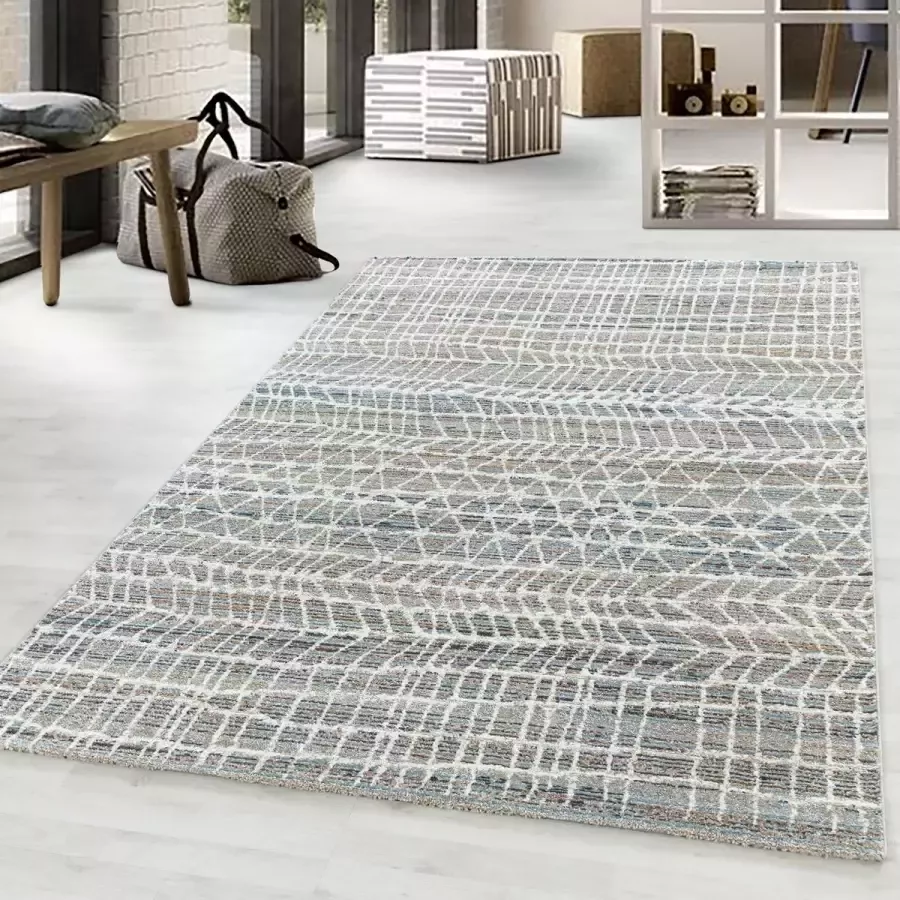 Muratap Tapijtenloods Parma Design Vloerkleed Laagpolig Bruin Grijs 80x150 CM