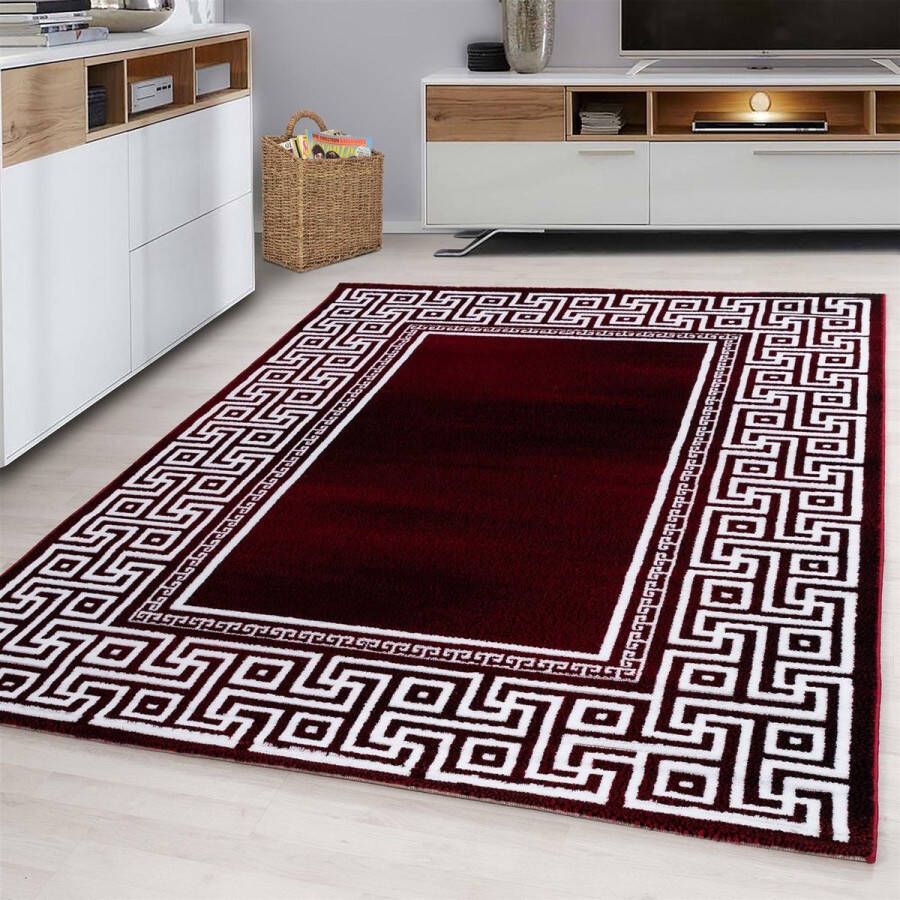 Muratap Tapijtenloods Parma Design Vloerkleed Rood Wit Laagpolig- 200x290 CM