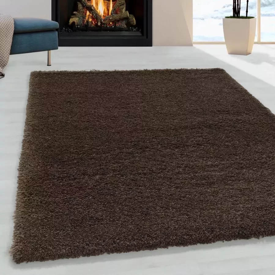 Muratap Tapijtenloods Pearl Soft Hoogpolig Vloerkleed Bruin 80x250 CM